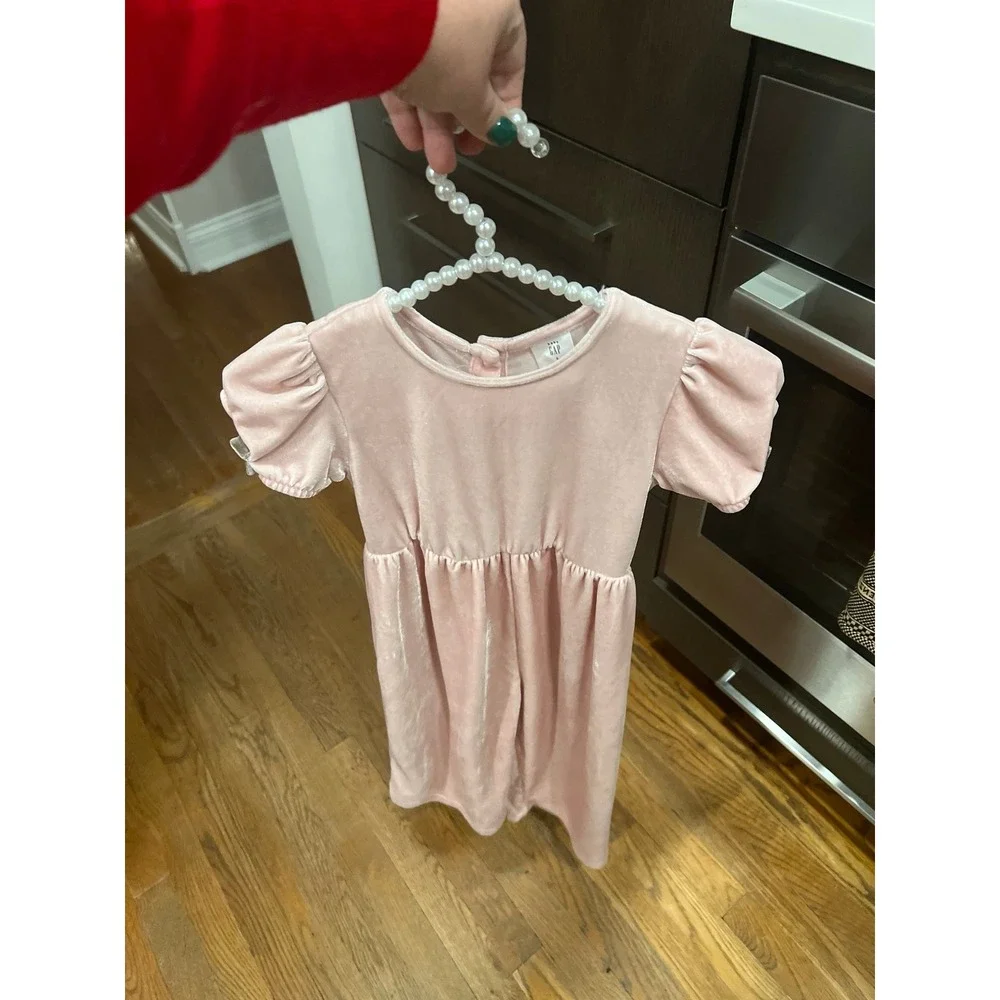 Gap Toddler pink‎ Velour Bow-Sleeve Jumpsuit girls 5